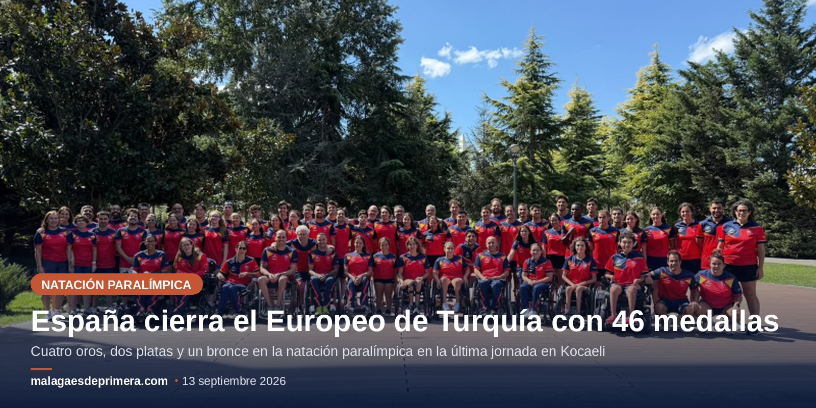 El equipo español de natación paralímpica regresa del Europeo de Turquía con 46 medallas tras lograr cuatro oros, dos platas y un bronce en la última jornada